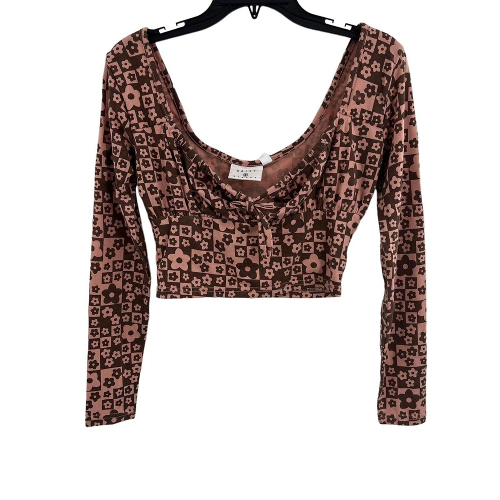 Daisy Street Floral Crop Top Pink Brown New Small‎
